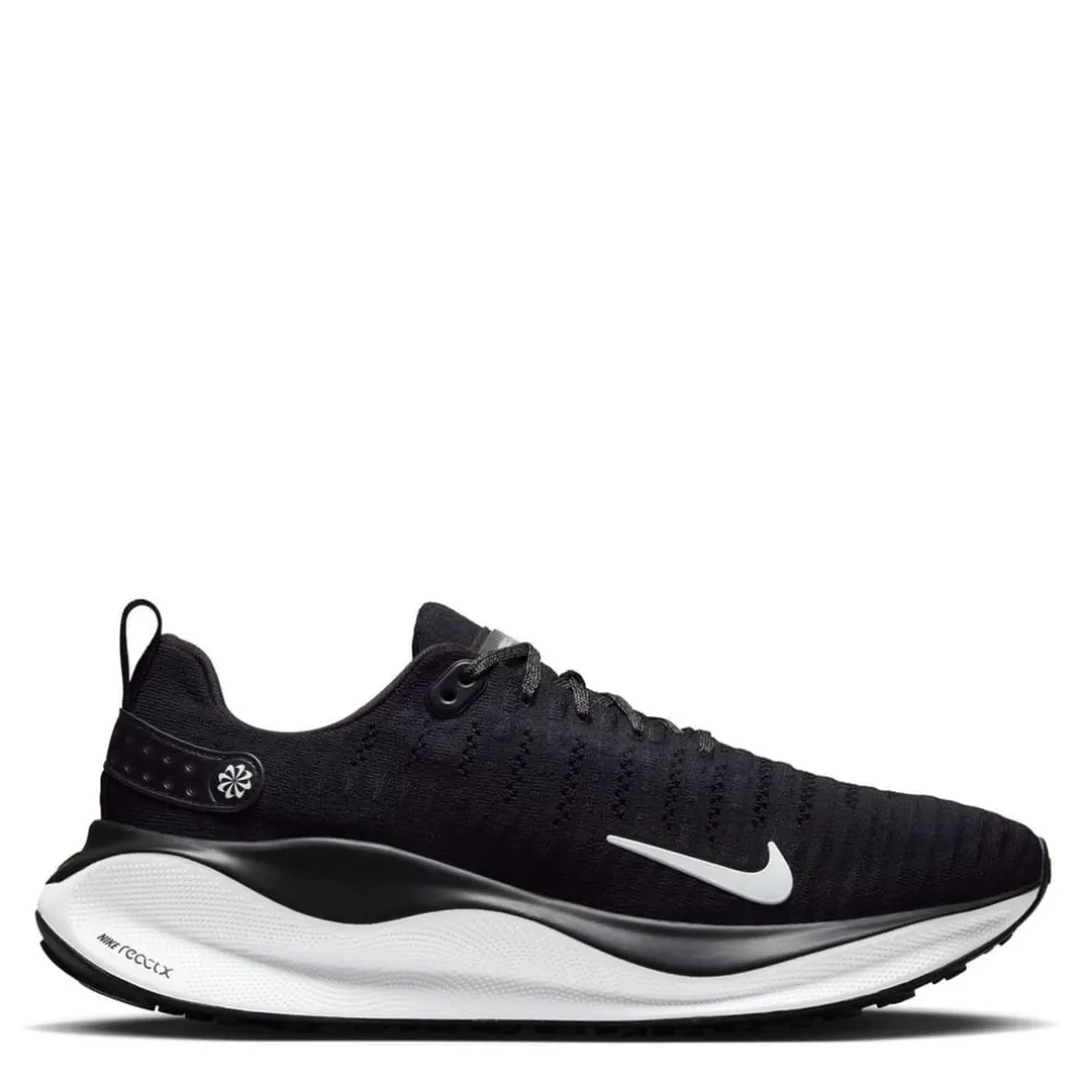 Nike Mens React Infinity Run Flyknit 4 Road Running Shoes in Black