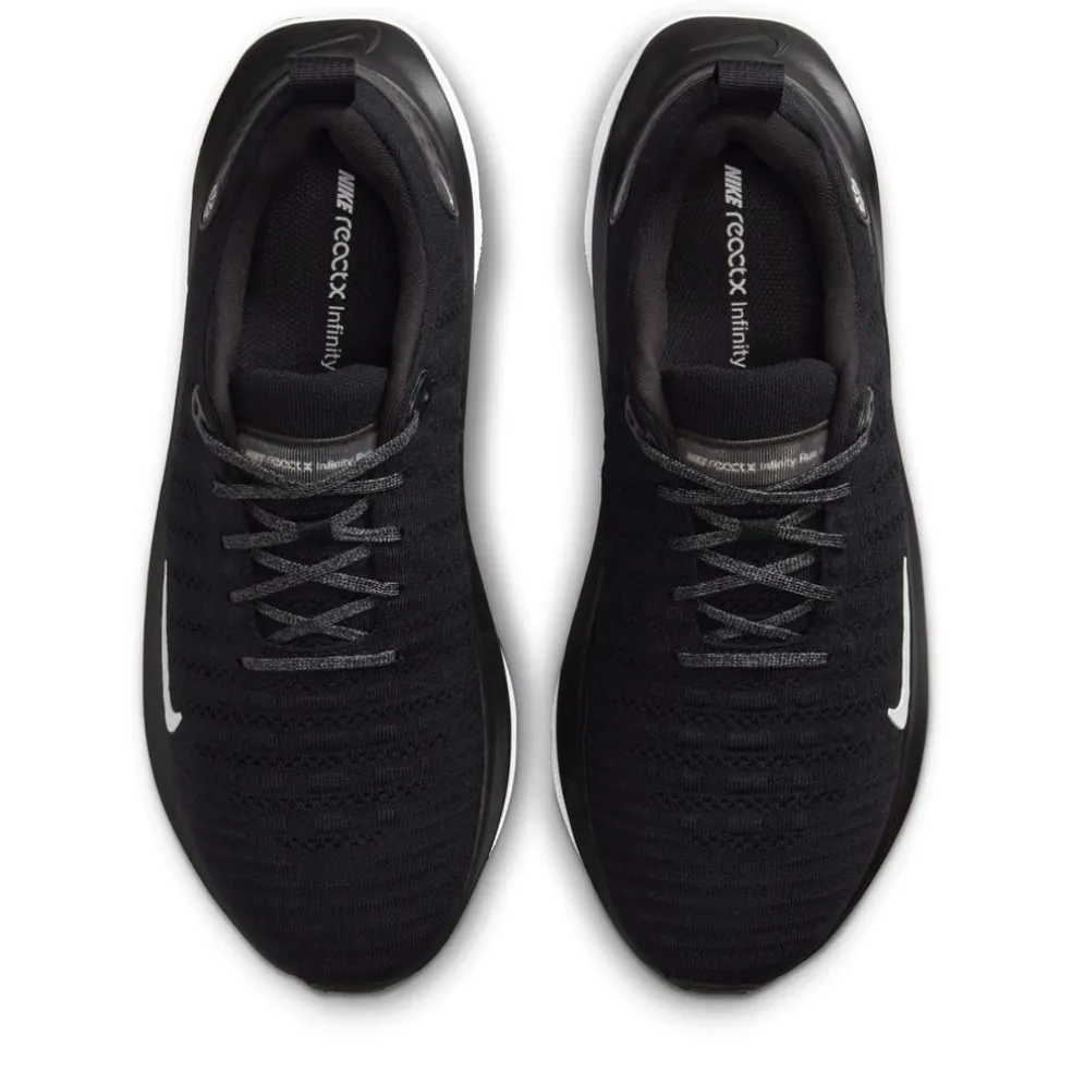 Nike Mens React Infinity Run Flyknit 4 Road Running Shoes in Black