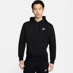 Nike Mens Sportswear Club Fleece Pullover Hoodie in Black