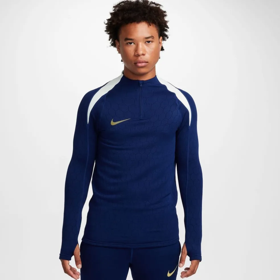 Nike Mock Neck Slim Fit Drill Sweatshirt in Blue
