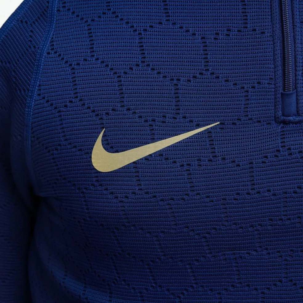 Nike Mock Neck Slim Fit Drill Sweatshirt in Blue