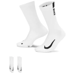 Nike Multiplier Crew Running Socks 2 Pack Unisex Adults in White