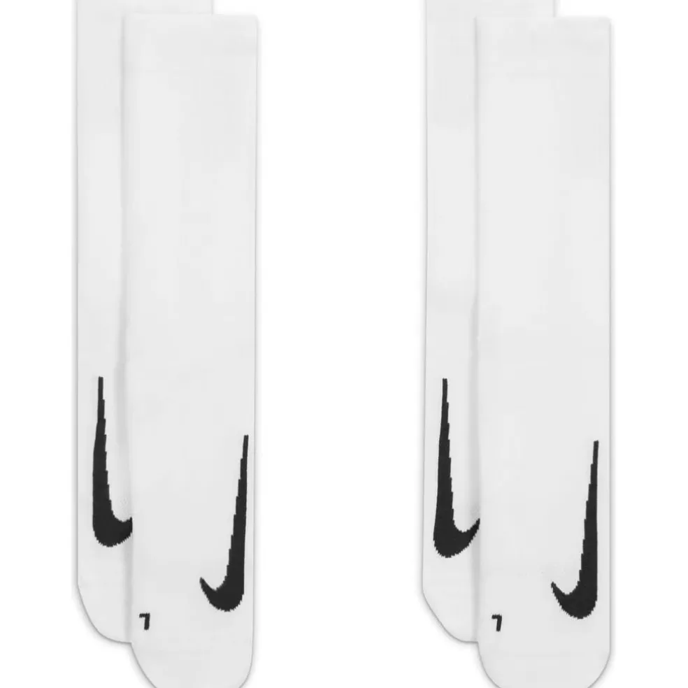 Nike Multiplier Crew Running Socks 2 Pack Unisex Adults in White