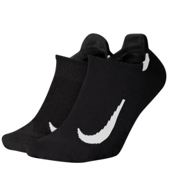 Nike Multiplier Running No Show Socks (2 Pairs) in Black
