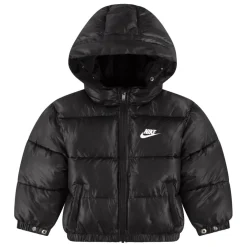 Nike Nknwrfilpuf Hooded Puffer Jacket in Black