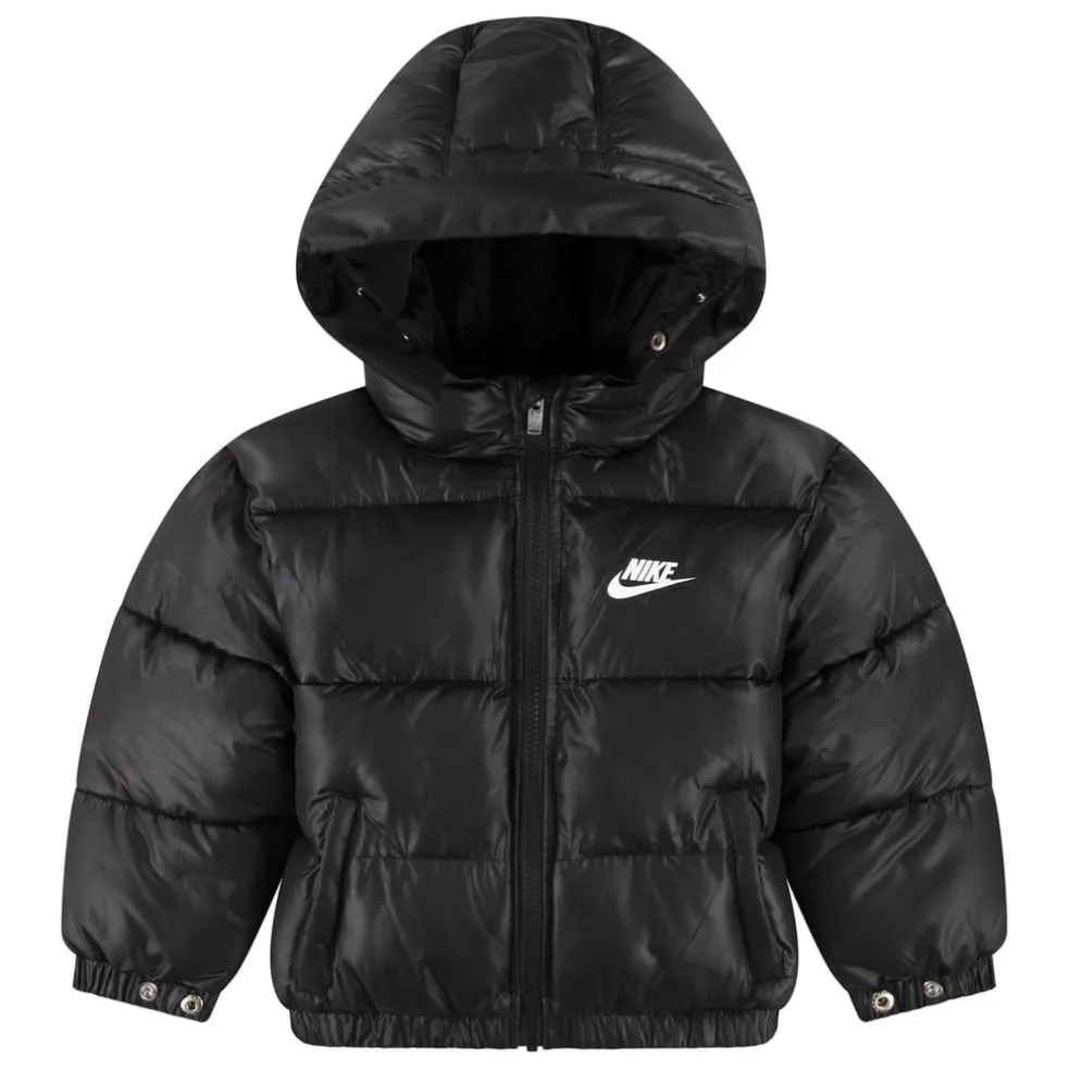 Nike Nknwrfilpuf Hooded Puffer Jacket in Black