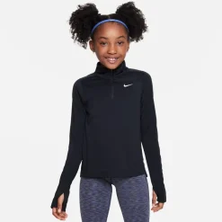 Nike Older Girls Dri Fit Long Sleeve Half Zip in Black