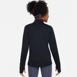 Nike Older Girls Dri Fit Long Sleeve Half Zip in Black