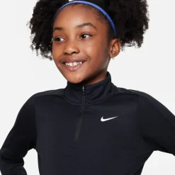 Nike Older Girls Dri Fit Long Sleeve Half Zip in Black