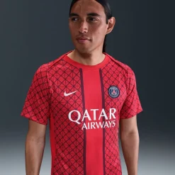 Nike Paris Saint Germain Pre Match Away Shirt 2025 2026 Adults in Red