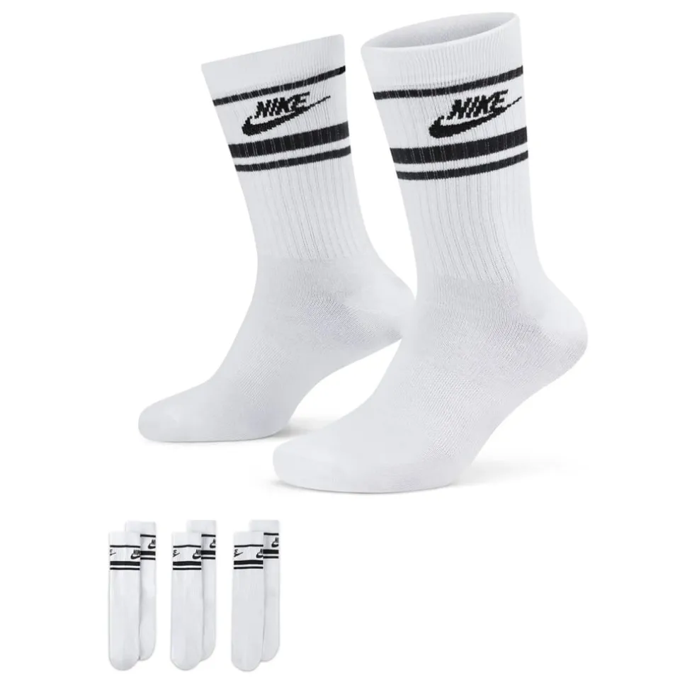 Nike Sportswear Dri Fit Everyday Essential Crew Socks (3 Pairs) in White