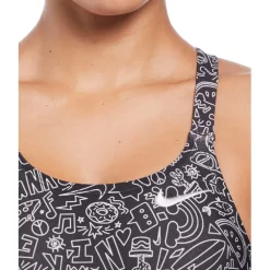 Nike Swim Hydra Strong Cutout One Piece Swimsuit in Black