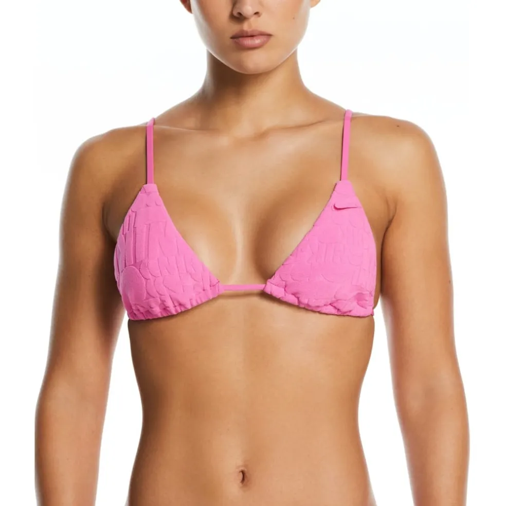 Nike Textured Tie Bikini in Pink