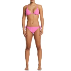Nike Textured Tie Bikini in Pink