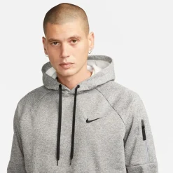 Nike Therma Relaxed Fit Hooded Sweatshirt in Grey