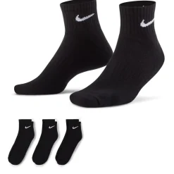 Nike Three Pack Quarter Socks Mens in Black