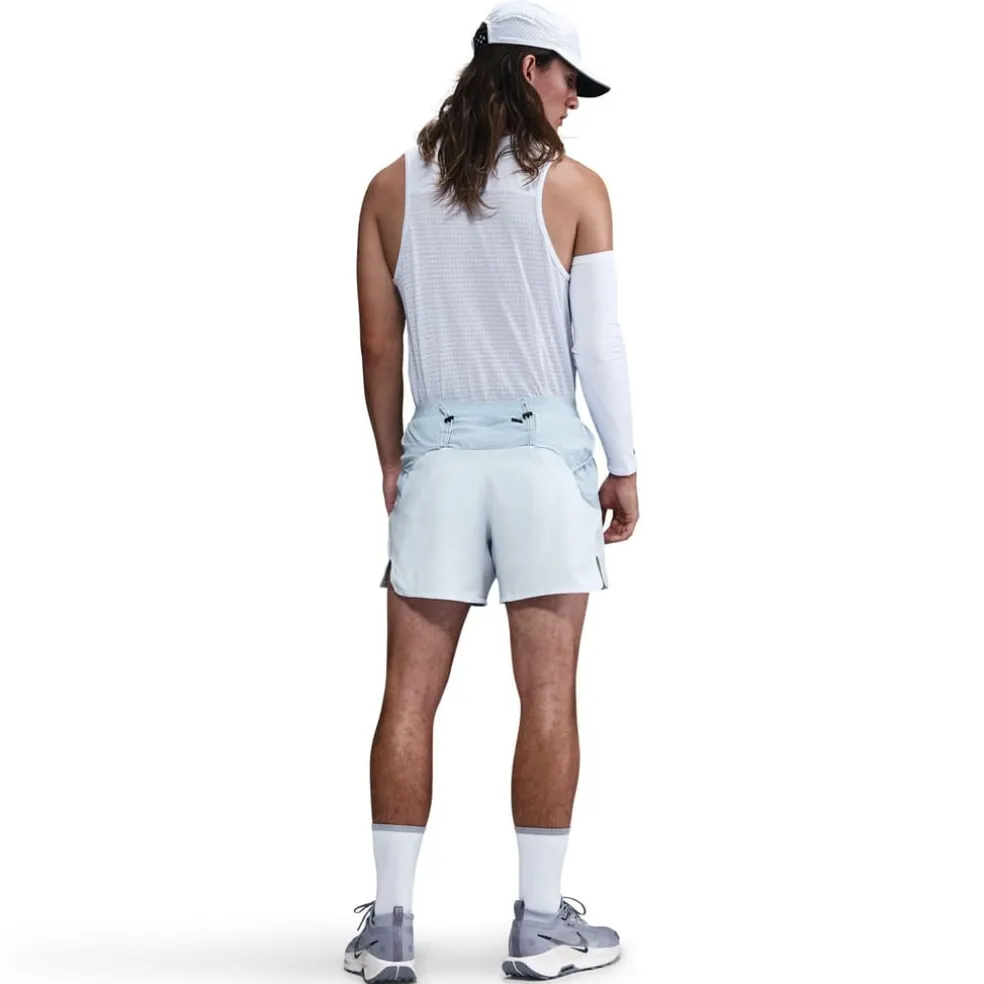 Nike Trail 5 Inch Logo Print Athletic Shorts in Blue