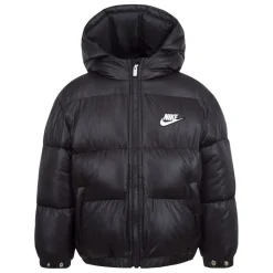Nike Water Resistant Hooded Puffer Jacket in Black