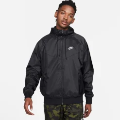 Nike Windrunner Hooded Windbreaker Jacket in Black