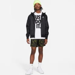 Nike Windrunner Hooded Windbreaker Jacket in Black