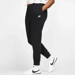 Nike Womens + Club Closed Hem Jogging Pants in Black