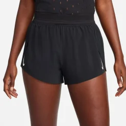Nike Womens Aeroswift Dri Fit Adv Mid Rise 3 Running Shorts in Black