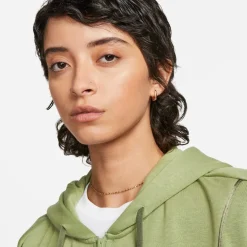 Nike Womens Air Full Zip Fleece Hoodie in Green
