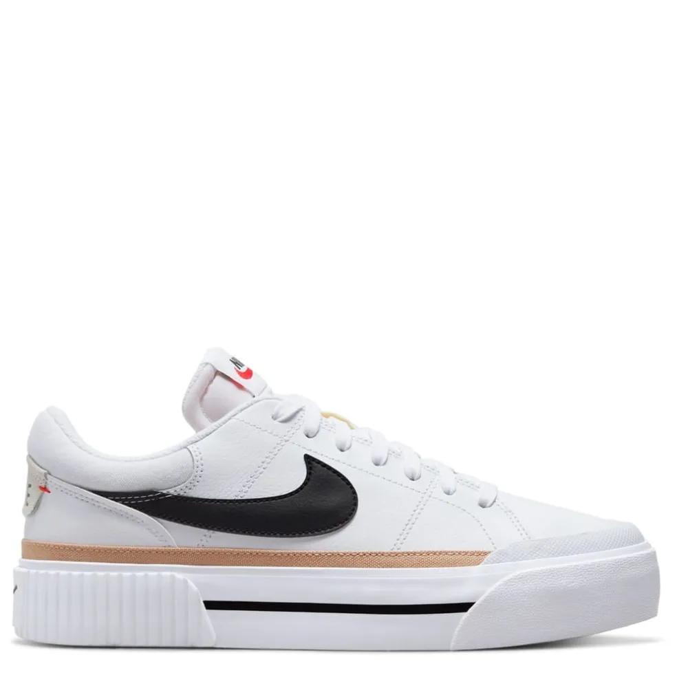 Nike Womens Court Legacy Lift Shoes in White