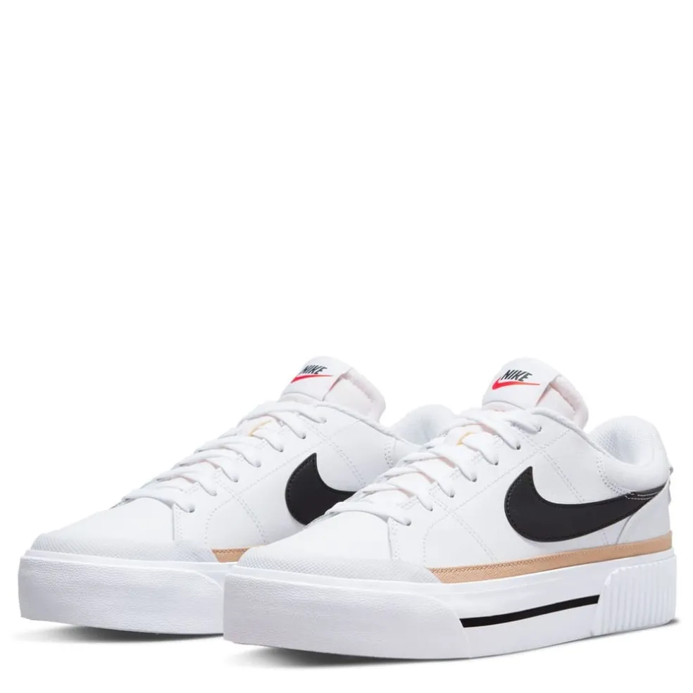 Nike Womens Court Legacy Lift Shoes in White