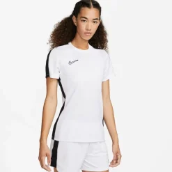 Nike Womens Dri Fit Academy Short Sleeve Football Top in White