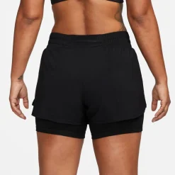 Nike Womens One Dri Fit Mid Rise 3 2 In 1 Shorts in Black