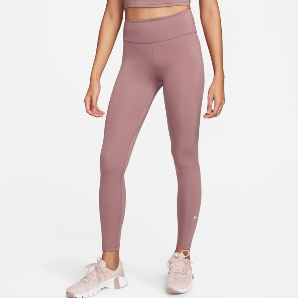 Nike Womens One High Rise Tights in Brown
