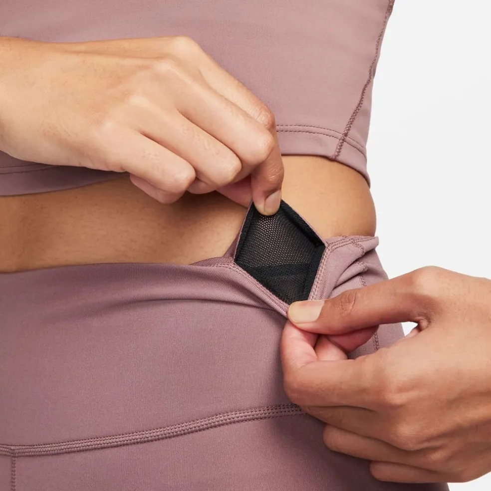 Nike Womens One High Rise Tights in Brown