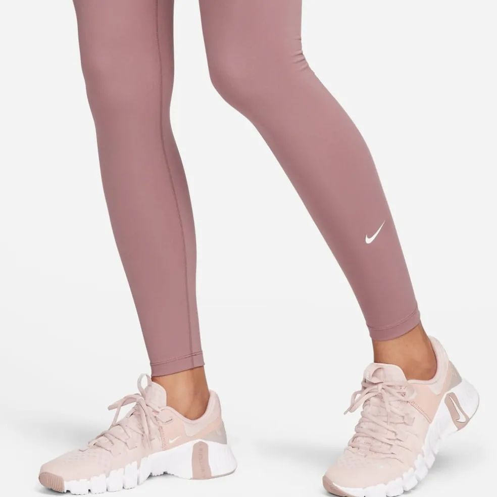 Nike Womens One High Rise Tights in Brown