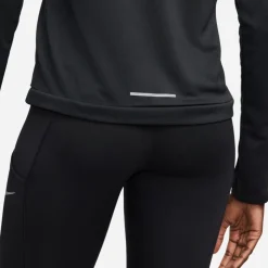 Nike Womens Pacer Long Sleeve 1 2 Zip Running Top in Black