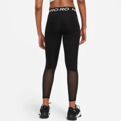 Nike Womens Pro Mid Rise Mesh Panelled Leggings in Black
