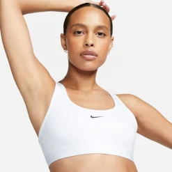 Nike Womens Pro Swoosh Medium Support Sports Bra in White