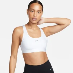 Nike Womens Pro Swoosh Medium Support Sports Bra in White