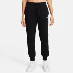 Nike Womens Sportswear Phoenix Fleece Mid Rise Sweatpants in Black