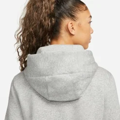 Nike Womens Sportswear Phoenix Fleece Pullover Hoodie in Grey