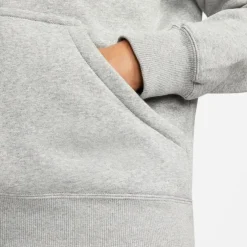 Nike Womens Sportswear Phoenix Fleece Pullover Hoodie in Grey