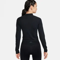 Nike Womens Trail Dri Fit Long Sleeve Running Top in Black