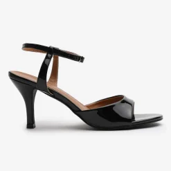 No Doubt Ankle Strap Mid Heels in Black