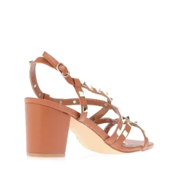 No Doubt Strappy Block Heel Sandals in Brown