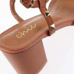 No Doubt Strappy Block Heel Sandals in Brown