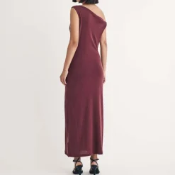 Nobodys Child Andrea Twist Shoulder Midi Dress in Purple