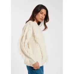 Nobodys Child Crew Neck Relaxed Fit Long Sleeve Sweater in Beige