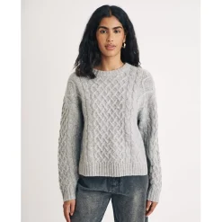 Nobodys Child Crew Neck Relaxed Fit Long Sleeve Sweater in Grey