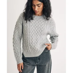 Nobodys Child Crew Neck Relaxed Fit Long Sleeve Sweater in Grey