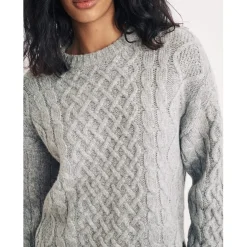 Nobodys Child Crew Neck Relaxed Fit Long Sleeve Sweater in Grey